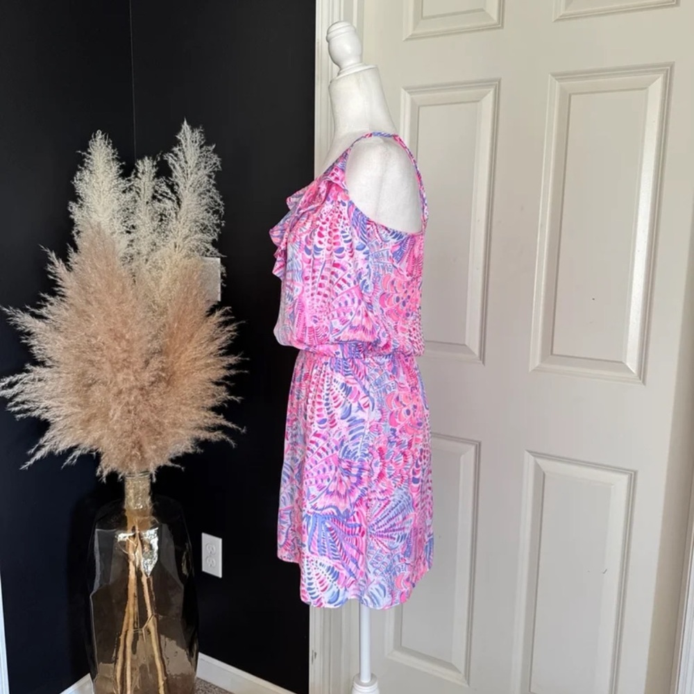 Lilly Pulitzer Zana Romper Raz Berry See You Soon 
Size Small - Picture 9 of 12